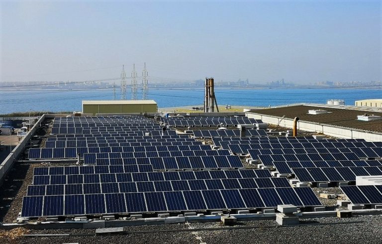 Solar panels on a roof in Egypt